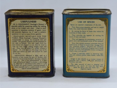 (2) Old Rawleigh's 8 oz. spice tins - Ginger and Mustard - 4