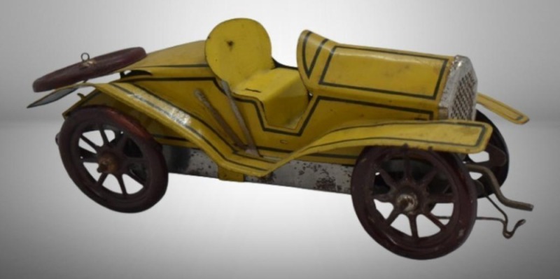A.C. Gilbert Stutz Bearcat pressed steel wind-up car (missing driver)
