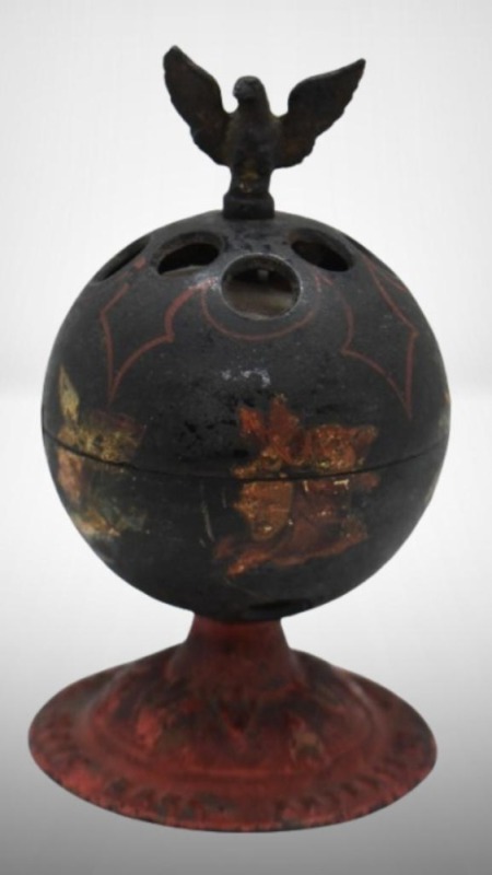 Enterprise Mfg. Co. Globe bank w/ eagle finial