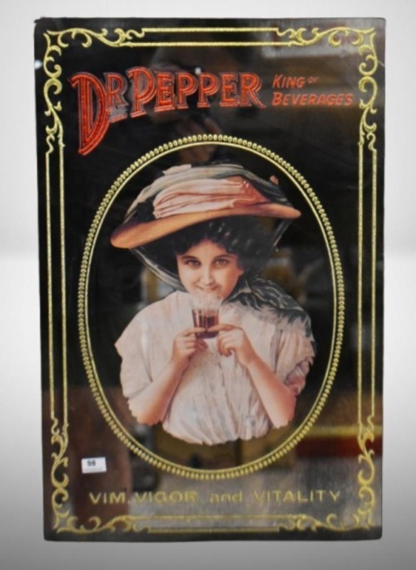 Dr. Pepper/ King of Beverages advertising mirror sign