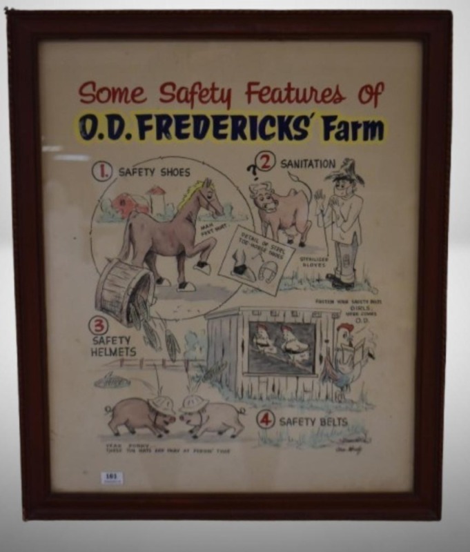 Novelty print/ poster - "Some Safety Features of O.D. Fredericks' Farm