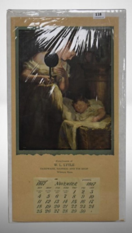 1917 Advertising calendar - W.L. Lytle, Wilmore, KS, "Dreamland"