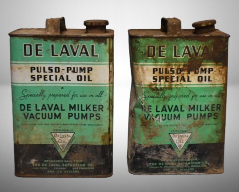 (2) De Laval Pulso-Pump Special Oil cans