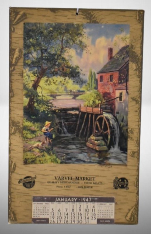 1947 advertising calendar - Varvel Market