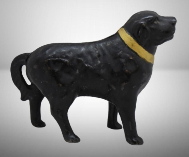 Cast Iron black labrador retriever still bank