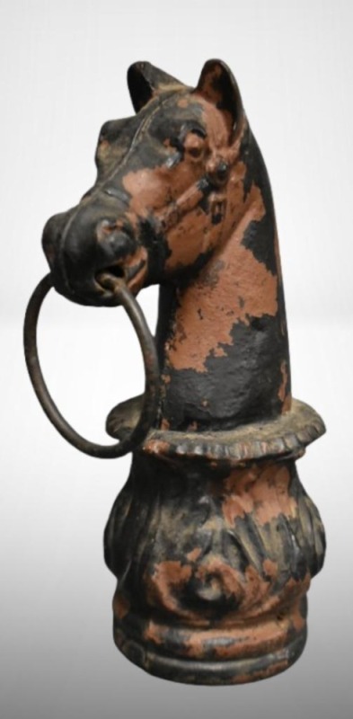 Cast Iron horse head hitching post topper