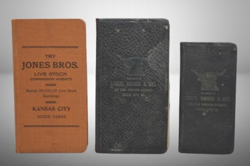 (3) Kansas City Livestock Stock Yards memo and record books, 1911-1913