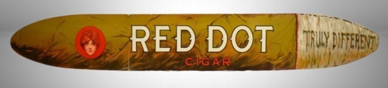 "Red Dot Cigar" advertising figural cardstock display
