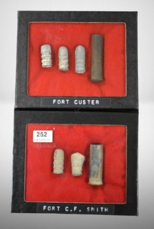 (2) Small displays of military relics/ artifacts from Ft. Custer and Fort C.F. Smith, both in Montana
