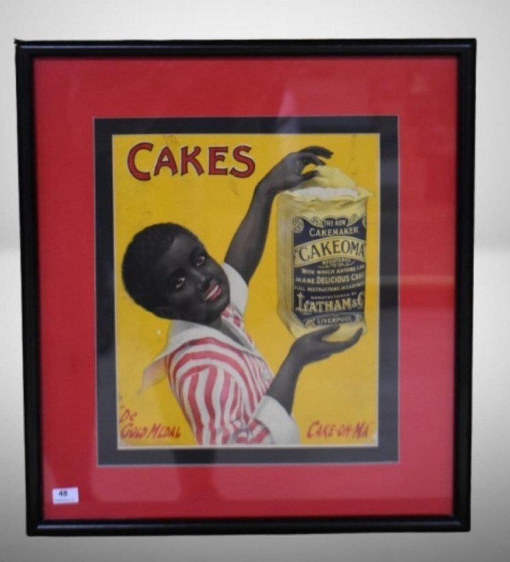 "Cake-oh-Ma/ De Gold Medal" cake mix advertising picture