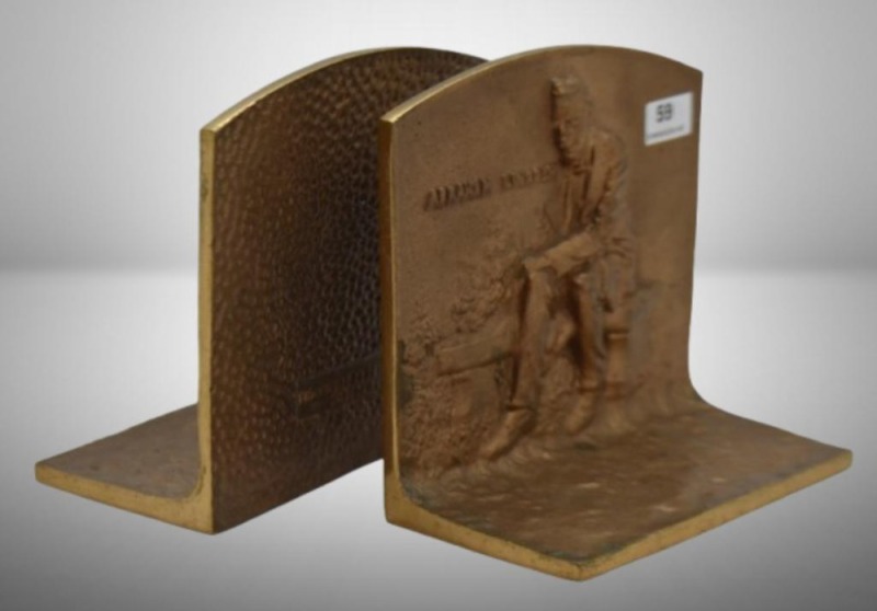 Pair of Akron Brass Mfg. "Abraham Lincoln" bookends