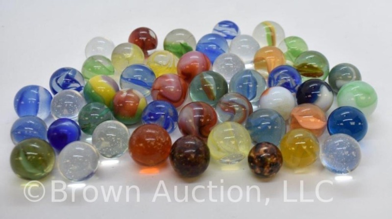 Bag full marbles - larger size swirls