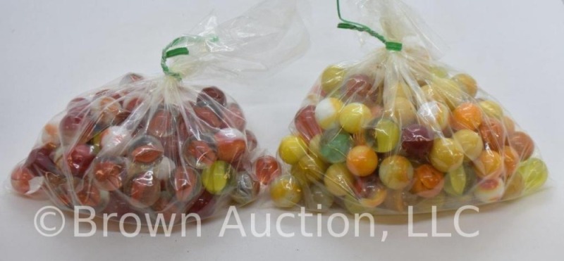 Bag full marbles - assorted colors, sizes and makes