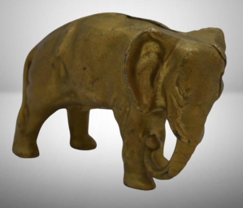 Arcade Cast Iron elephant still bank, gold paint