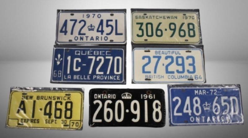 (7) 1960-70's Canada license tags