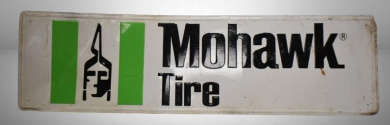 1960's "Mohawk Tire" embossed tin advertising sign