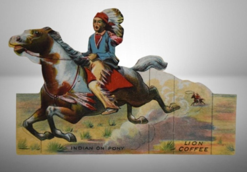 Advertising Lion Coffee paper toy for children - "Indian on Pony"