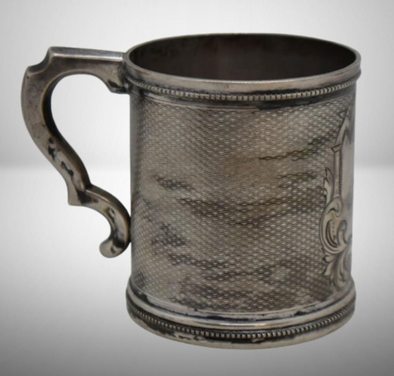 Coin silver 2.75" mug, 3.5 oz., c. 1850's