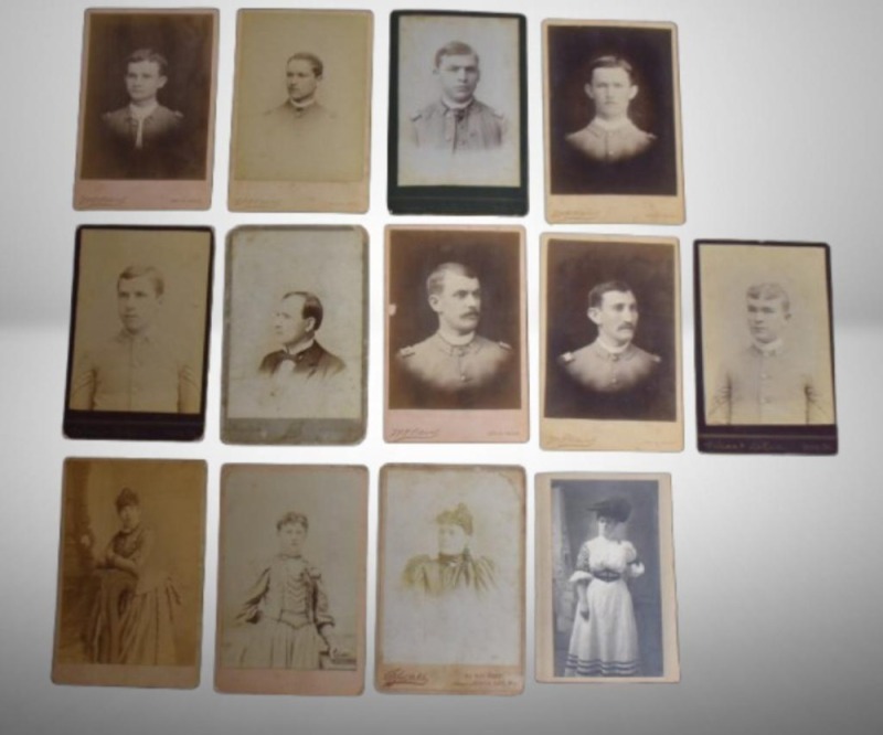 (13) Late 1800's studio photographs - TX and KS studios