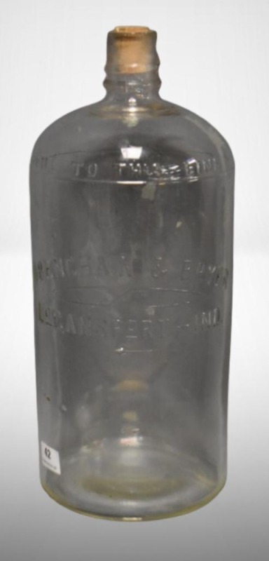 Obenchain and Boyer 10"h glass bottle, Logansport, Ind.
