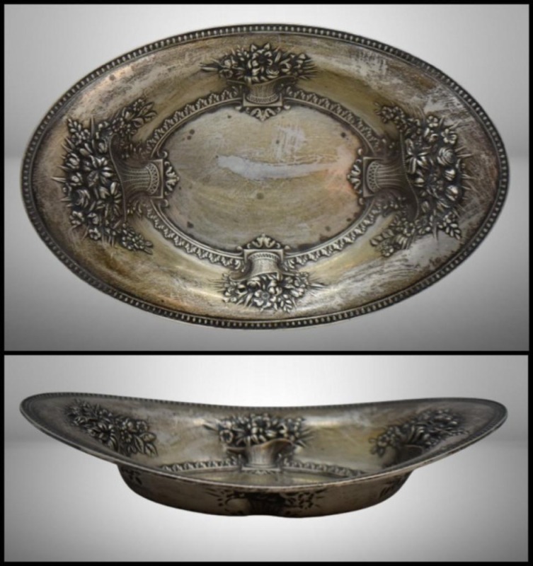 Mrkd. Sterling #1058 7" receiving/ trinket dish