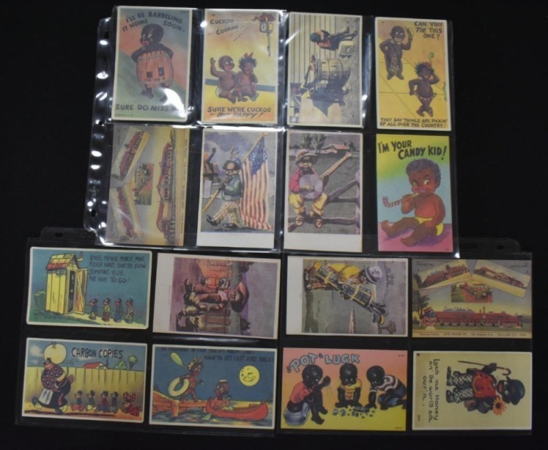 Assortment of (16) Black Americana postcards, post dates of 1940's amd 50's