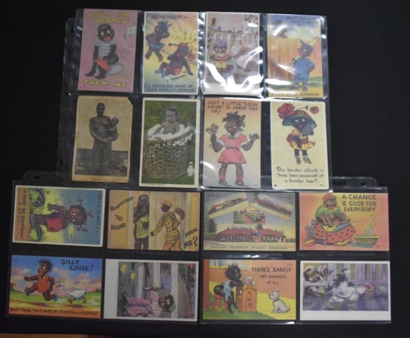Assortment of (16) Black Americana postcards, post dates of 1940's and 50's