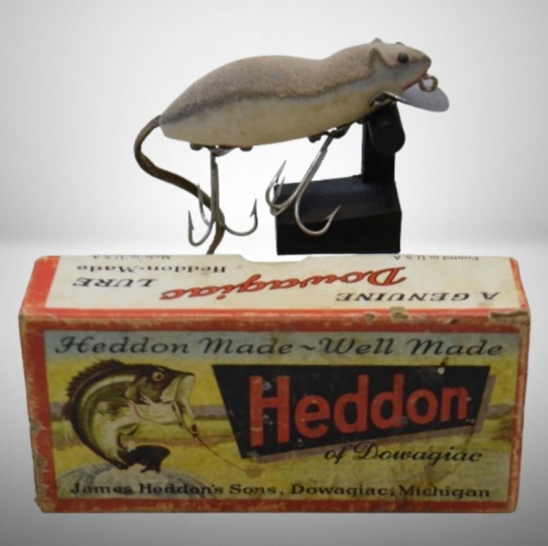 Heddon Flock Meadow Mouse fishing lure with box
