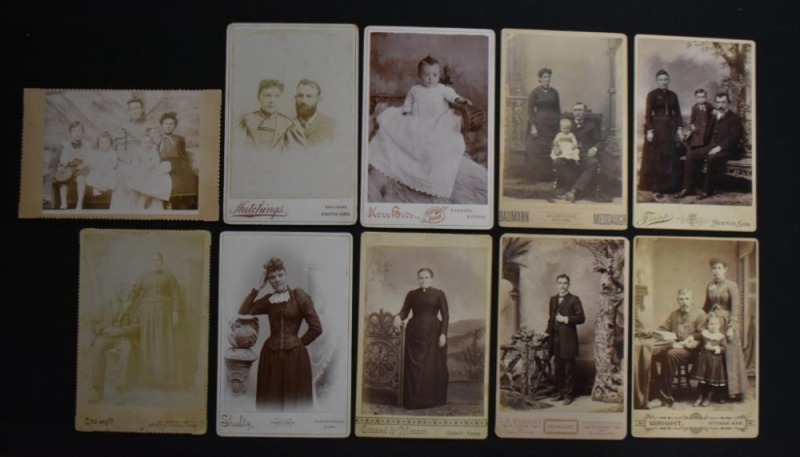 (10) Vintage family photographs - majority by Kansas studios