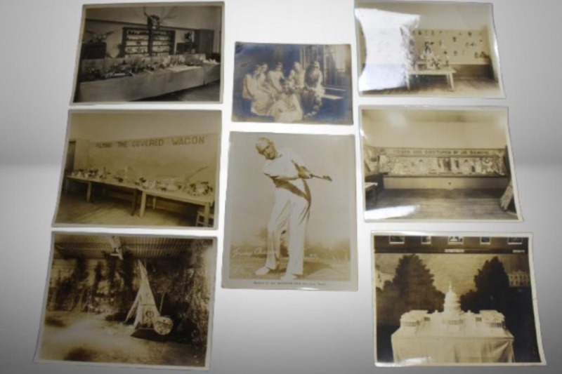 (8) Larger sized vintage black and white photos - Western and Indian themed, etc.