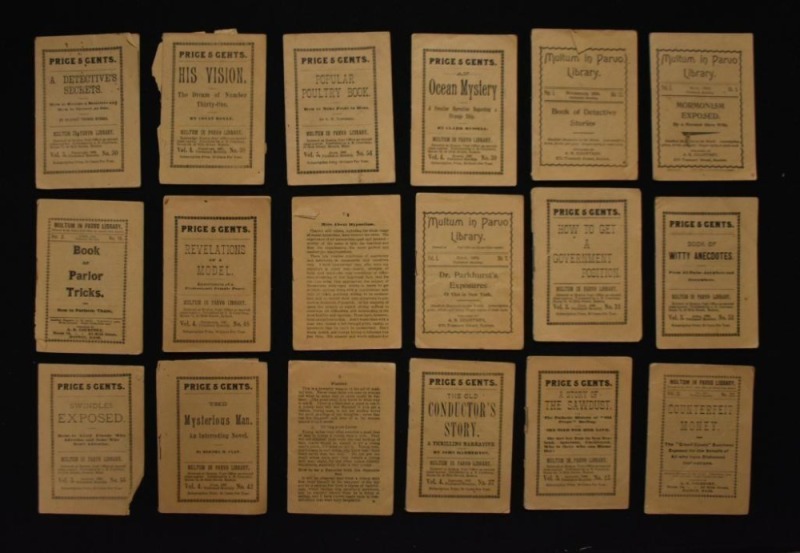 Assortment of 1800's monthly publication stories, majority from the Multum in Parvo Library series