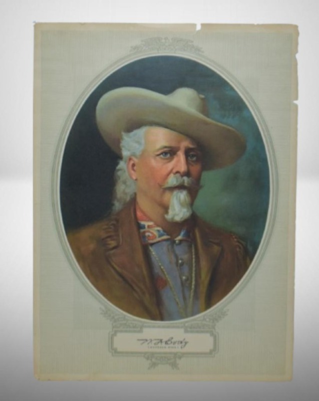 William F. Cody portrait secured by sending top of Post's 40% Bran Flakes w/ 3 cent stamp to company