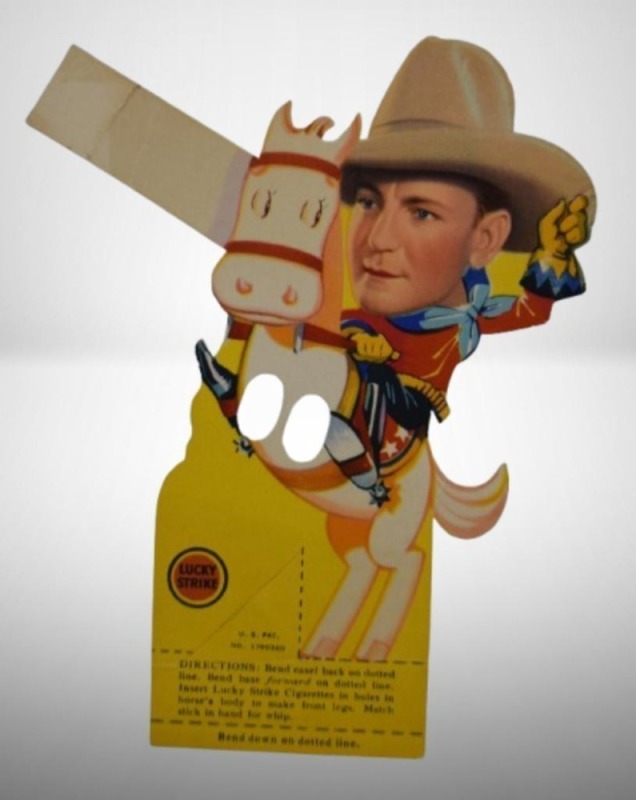 Lucky Strike advertising "Happy-Go-Luckies" bridge favor/ place card - Buck Jones