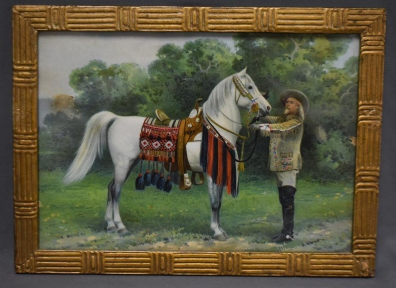 William F. Cody "Buffalo Bill" w/ his horse White Powder print