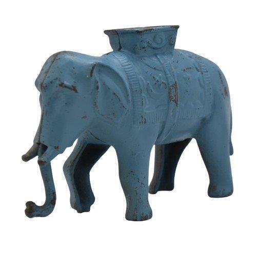 A.C. Williams Cast Iron Elephant mechanical coin bank, swing trunk, 4.75"h