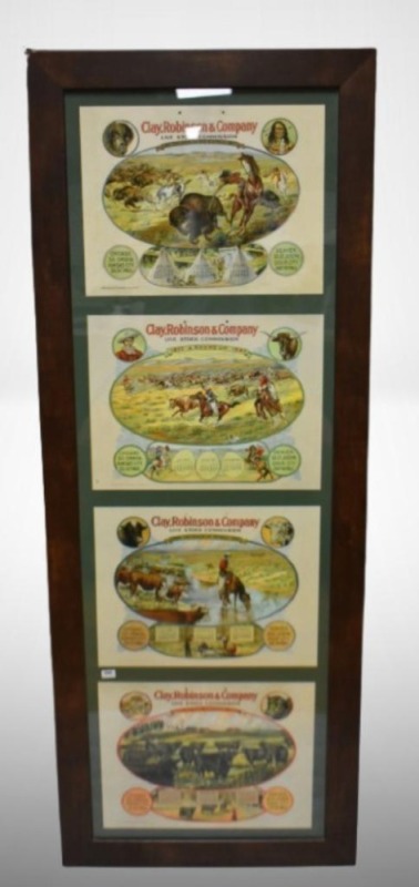 (4) 1907 Clay, Robinson and Co. Livestock Commission advertising calendar pages