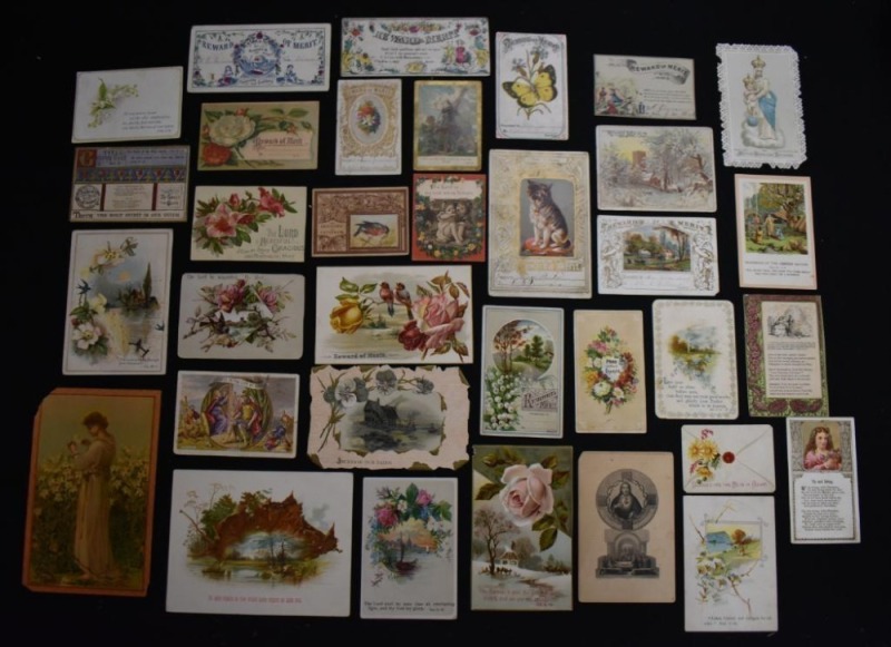 Assortment of Reward of Merit and other miscl. religious cards