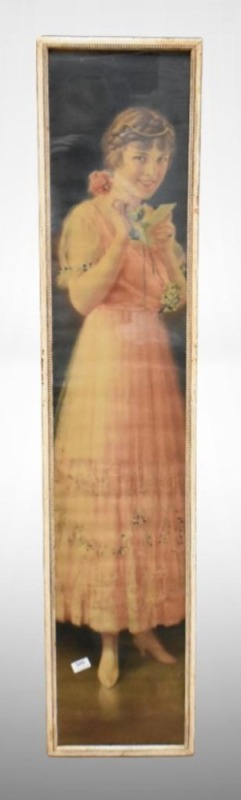 Vintage yard long print - Sempre Giovine Lady in Pink