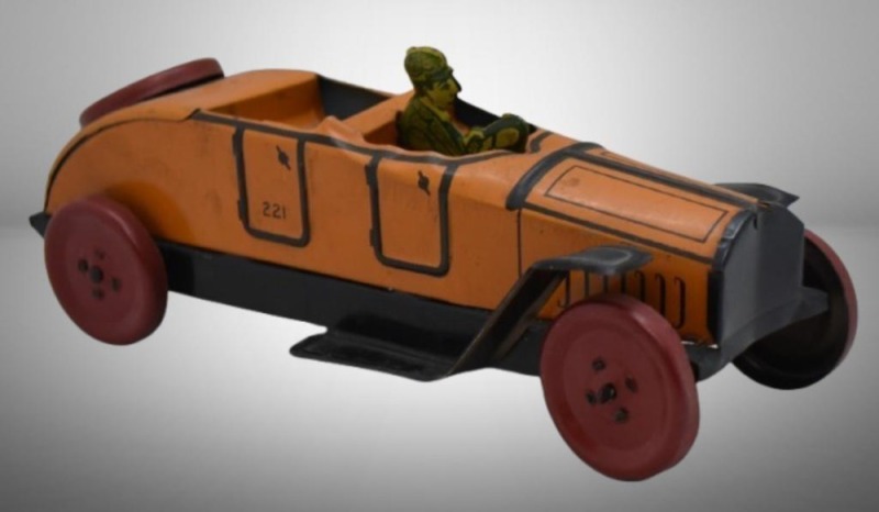 1920's J. Chein tin litho #221 Roadster w/ driver and spare tire