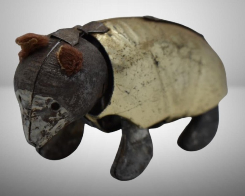 Wind-up walking bear toy, 3"h x 4.5"l