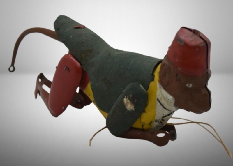Early 1900's Lehmann Tom 385 litho climbing monkey toy