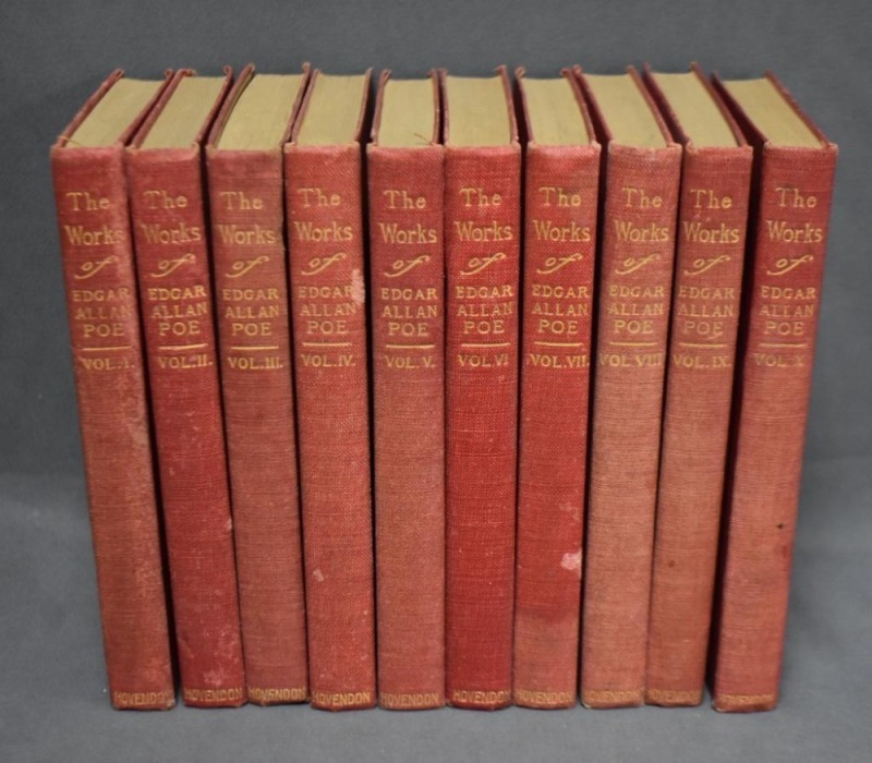 (10) Hard back volumes of The Works of Edgar Allan Poe, The Richmond Edition, published by John Hovendon, NYC, c. 1910