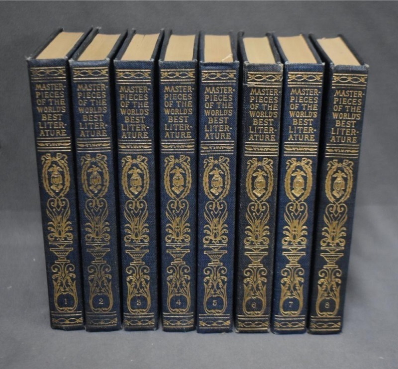 (8) Hard back volumes of Masterpieces of the World's Best Literature, Edited by Jeannette L. Gilder, Classic Publishing, Co. NYC, Copyright 1910 by Orsamus Turner Harris NYC