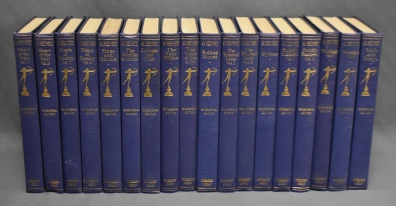 (18) Hard back volumes of O'Henry Biographical Edition with various titles, complete set, published by Doubleday, Doran & Co., Inc., NY, c.1929