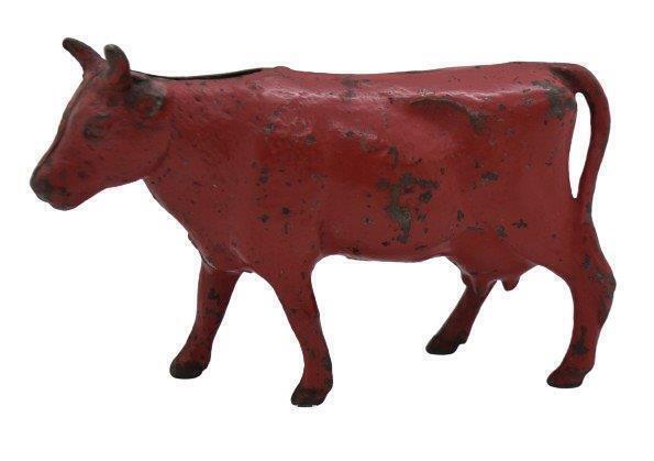 Cast Iron Arcade red cow bank, 3.25"h