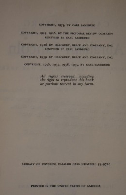 (3) Hard back books: 1 - Abraham Lincoln: The Prairie Years and the War Years, One volume edition,by Carl Sandburg, Harcourt, Brace and Company, NY, 1954; 2 - Abraham Lincoln, Second Edition, by Lord Charnwood, London Constable & Company Ltd., 1917 ; 3 - - 5