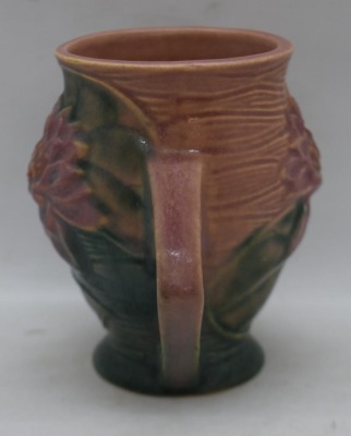 Roseville Water Lily 71-4" vase, pink/ green - 4