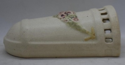 Mrkd. Weller Roma 6" wall pocket w/ reticulated band - 2