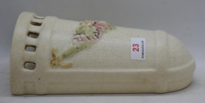 Mrkd. Weller Roma 6" wall pocket w/ reticulated band - 4