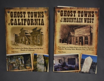 (2) Paperback books: 1 - Ghost Towns of California, by Philip Varney, Voyageur Press, MN, 2012; 2 - Ghost Towns of the Mountain West, by Philip Varney, Voyageur Press, MN, 2010 - 2